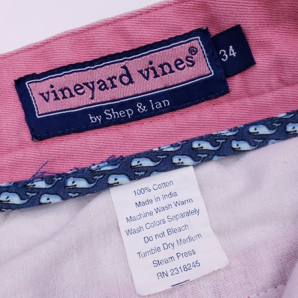 Vineyard Vines Pink Shorts 34 Flat Front Cotton Me - Picture 3 of 12
